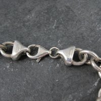 Italian Sterling Heart Charm Bracelet 7.5 Inches Vintage Silver 8mm