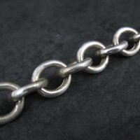 Italian Sterling Heart Charm Bracelet 7.5 Inches Vintage Silver 8mm