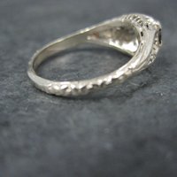 14K White Gold Art Deco Filigree Garnet Ring Size 5