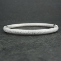 Textured Sterling Bangle Bracelet Italian Sterling Silver 7 Inches Estate Jewelry