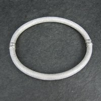 Textured Sterling Bangle Bracelet Italian Sterling Silver 7 Inches Estate Jewelry