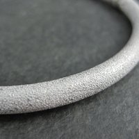 Textured Sterling Bangle Bracelet Italian Sterling Silver 7 Inches Estate Jewelry