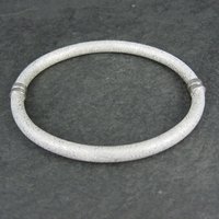Textured Sterling Bangle Bracelet Italian Sterling Silver 7 Inches Estate Jewelry
