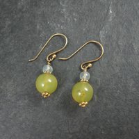 Yellow Quartz Dangle Earrings Gold Filled Earwires