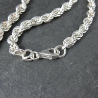 Graduated Twisted Rope Chain 17.5 Inches Italian Sterling Silver
