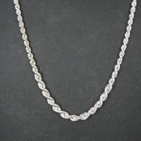 Graduated Twisted Rope Chain 17.5 Inches Italian Sterling Silver