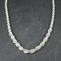 Graduated Twisted Rope Chain 17.5 Inches Italian Sterling Silver
