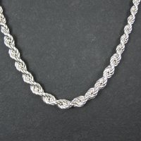 Graduated Twisted Rope Chain 17.5 Inches Italian Sterling Silver