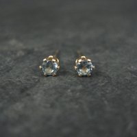 March Birthstone Stud Earrings 14K Gold Filled Vintage New Old Stock