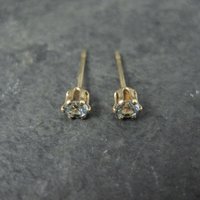March Birthstone Stud Earrings 14K Gold Filled Vintage New Old Stock