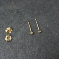 Tiny Vintage Ball Stud Earrings 14K Gold Filled New Old Stock