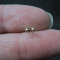 Tiny Vintage Ball Stud Earrings 14K Gold Filled New Old Stock