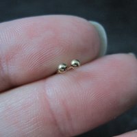 Tiny Vintage Ball Stud Earrings 14K Gold Filled New Old Stock