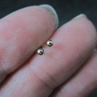Tiny Vintage Ball Stud Earrings 14K Gold Filled New Old Stock