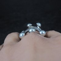 Unusual Vintage Sterling Modernist Ring Size 8