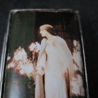 Vintage English Sterling Enamel Pill Box Art Nouveau