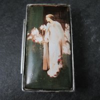 Vintage English Sterling Enamel Pill Box Art Nouveau