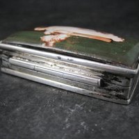 Vintage English Sterling Enamel Pill Box Art Nouveau