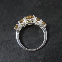Estate Sterling Citrine Heart Ring Size 7.5 Chuck Clemency