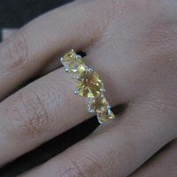 Estate Sterling Citrine Heart Ring Size 7.5 Chuck Clemency