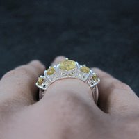 Estate Sterling Citrine Heart Ring Size 7.5 Chuck Clemency