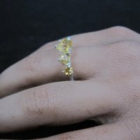 Estate Sterling Citrine Heart Ring Size 7.5 Chuck Clemency