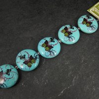 25mm Blue Butterfly Beads Ceramic Disk Saucer