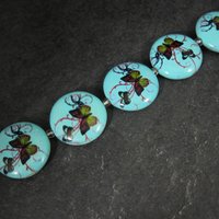 25mm Blue Butterfly Beads Ceramic Disk Saucer
