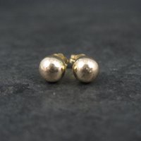 6mm Gold Ball Stud Earrings 14K Gold Filled New Old Stock