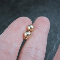 6mm Gold Ball Stud Earrings 14K Gold Filled New Old Stock