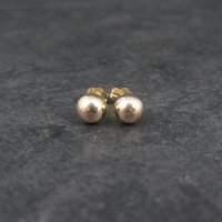 6mm Gold Ball Stud Earrings 14K Gold Filled New Old Stock