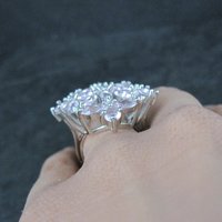 Pink Cz Cocktail Ring Size 7 Sterling Silver