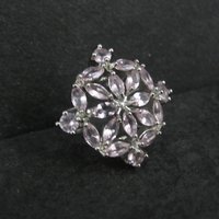 Pink Cz Cocktail Ring Size 7 Sterling Silver