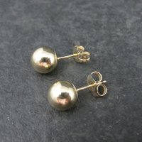 7mm Gold Ball Stud Earrings 14K Gold Filled New Old Stock