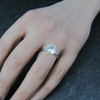 Vintage Sterling Yellow Green Spinel Solitaire Ring New Old Stock Multiple Sizes