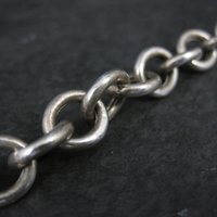 Italian Sterling Heart Charm Bracelet 7.5 Inches Vintage Silver 8mm