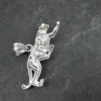 Vintage Sterling Panther Pendant Cougar Puma Cat Jewelry