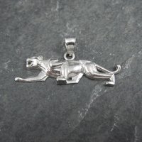 Vintage Sterling Panther Pendant Cougar Puma Cat Jewelry