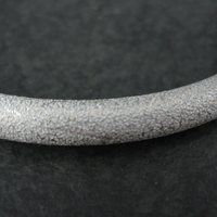 Textured Sterling Bangle Bracelet Italian Sterling Silver 7 Inches Estate Jewelry