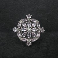 Pink Cz Cocktail Ring Size 7 Sterling Silver