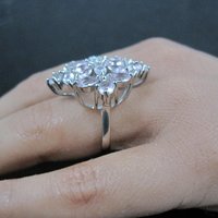 Pink Cz Cocktail Ring Size 7 Sterling Silver