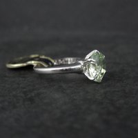 Vintage Sterling Yellow Green Spinel Solitaire Ring New Old Stock Multiple Sizes