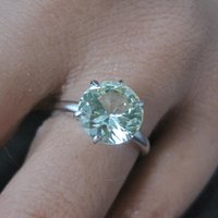 Vintage Sterling Yellow Green Spinel Solitaire Ring New Old Stock Multiple Sizes