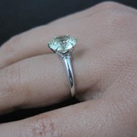Vintage Sterling Yellow Green Spinel Solitaire Ring New Old Stock Multiple Sizes