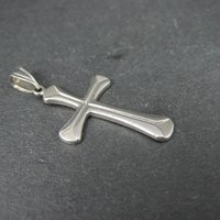 Vintage 14K White Gold Cross Pendant