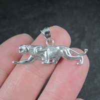 Vintage Sterling Panther Pendant Cougar Puma Cat Jewelry