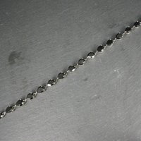 Faceted Pear Cut Black Tourmaline Bracelet Sterling Silver 8.25 Inches