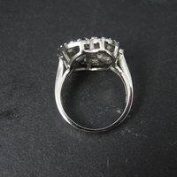 Purple Cubic Zirconia Flower Ring Size 6 Sterling Silver