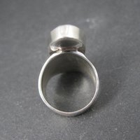 Vintage Sterling Silver Onyx Ring Size 5 Modernist