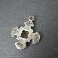 Vintage Sterling Silver Topaz Maltese Cross Charm